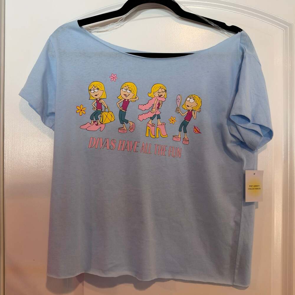Lizzie McGuire Off the Shoulder T Shirt Medium